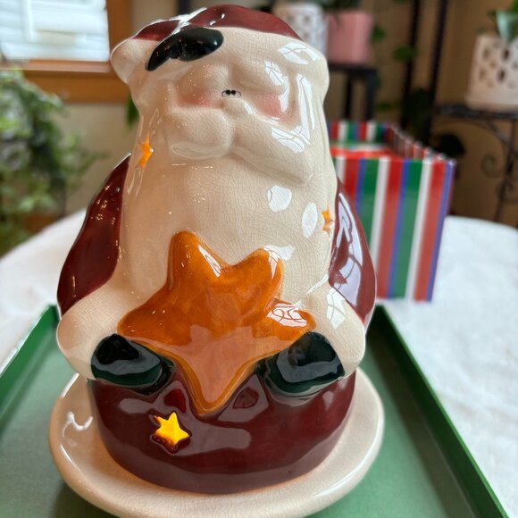 VTG Crazy Mountain Santa Holding A Star-Votive Candle Holder (2 Pieces) - Picture 3 of 16